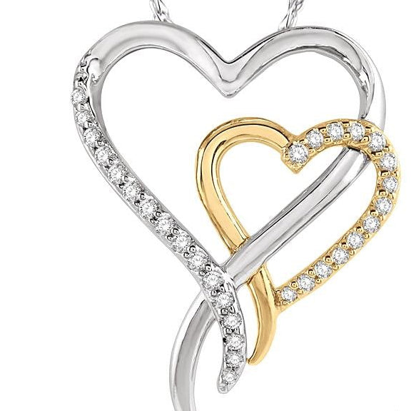 Interlocked Diamond Heart Pendant