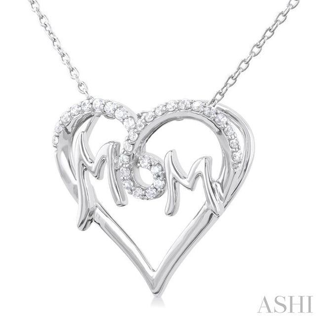 Mom heart shape diamond fashion pendant