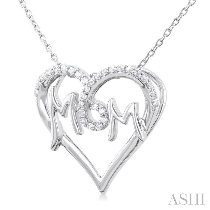 Mom heart shape diamond fashion pendant