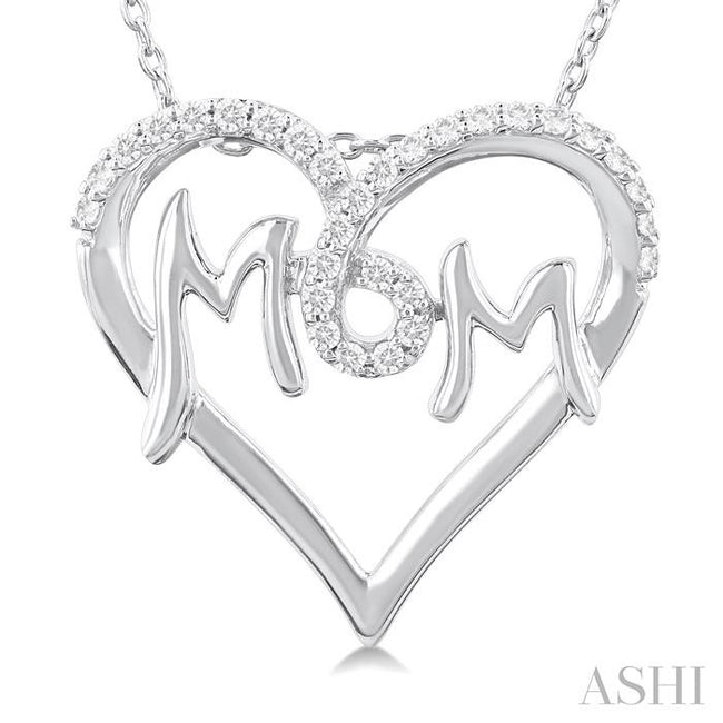 Mom heart shape diamond fashion pendant