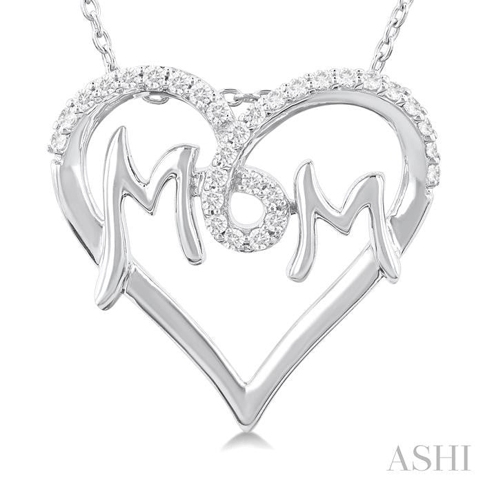 Mom heart shape diamond fashion pendant