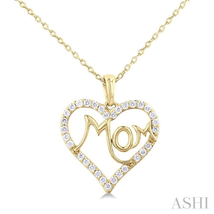 mom heart shape diamond fashion pendant
