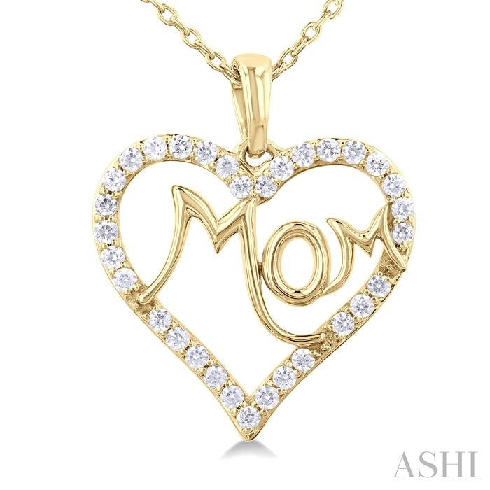 mom heart shape diamond fashion pendant