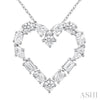 Mixed Shapes Diamond Heart Necklace