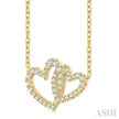 1/4ct Interlocked Heart Diamond Fashion Pendant in 10K Yellow Gold