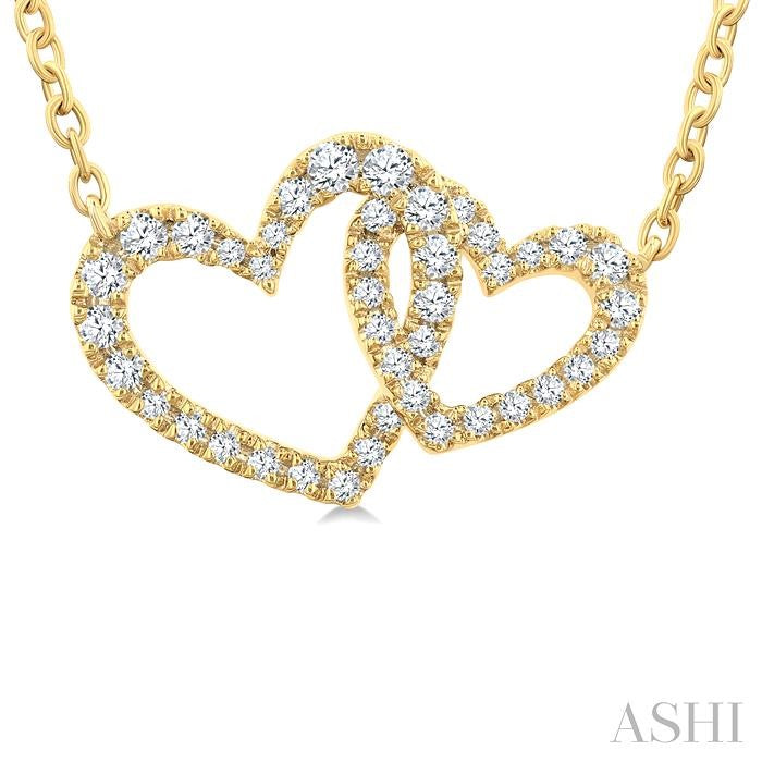 1/4ct Interlocked Heart Diamond Fashion Pendant in 10K Yellow Gold