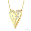 Round Cut 1/5ct Diamond Heart Mosaic Pendant in 10K Yellow Gold