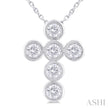 . Natural Diamonds 14k White Gold Bezel Set Diamonds