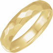 14K Gold 5 mm Geometric Faceted Comfort-Fit Flat Band Size 10