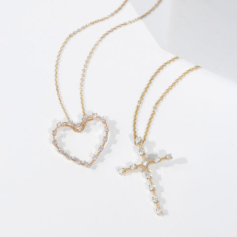 Floating Diamond Cross 1/4ctw