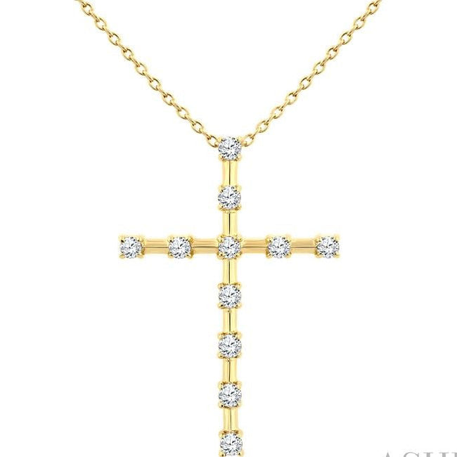 Floating Diamond Cross 1/4ctw