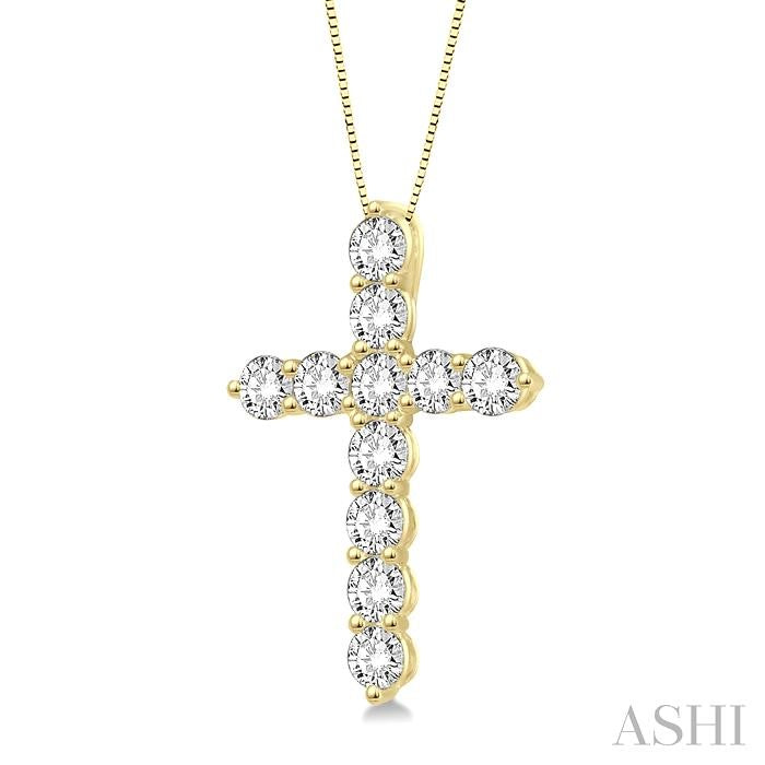 1/2 ctw Round Cut Diamond Cross Pendant