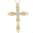 Marquise Cross Round Cut Diamond Pendant With Chain
