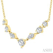 Elegant 1/2ct Marquise & Round Cut Diamond Necklace in 14K Yellow Gold