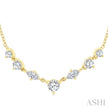 Elegant 1/2ct Marquise & Round Cut Diamond Necklace in 14K Yellow Gold