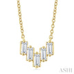 Elegant 1/4ct Baguette Cut Diamond Necklace in 14K Yellow Gold