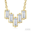 Elegant 1/4ct Baguette Cut Diamond Necklace in 14K Yellow Gold