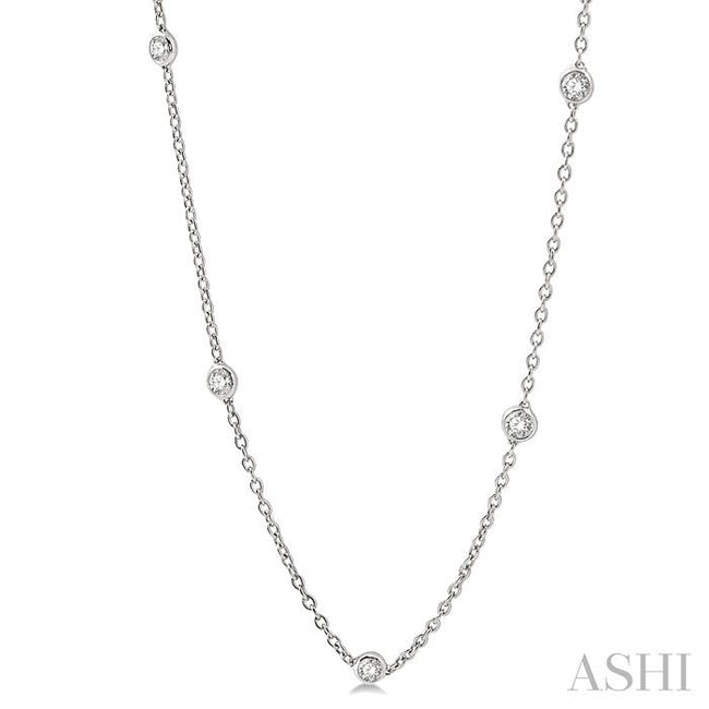Exquisite Diamonds by the Yard Fashion Necklace in 14K White Gold