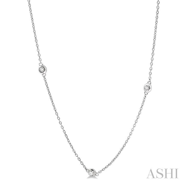Elegant 1/2ct Round Cut Diamond Fashion Necklace in 14K White Gold