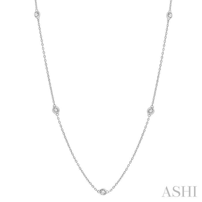 Elegant 1/2ct Round Cut Diamond Fashion Necklace in 14K White Gold