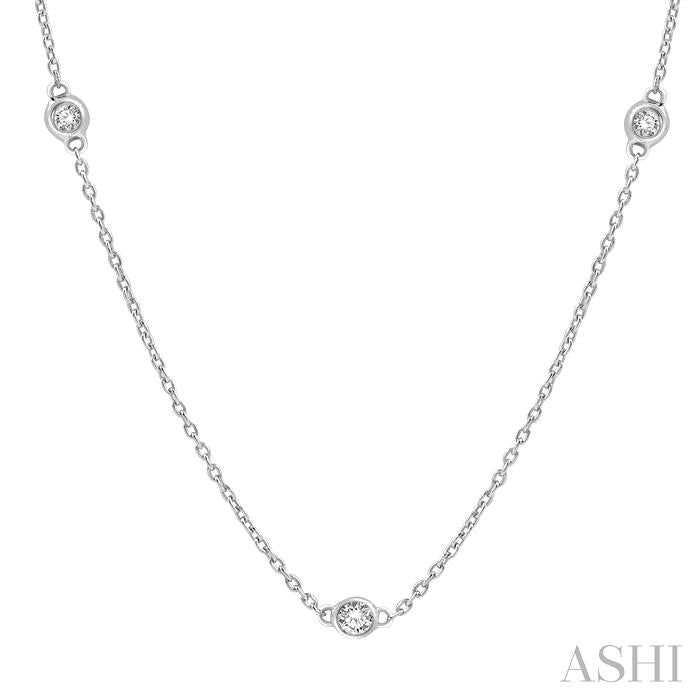Elegant 1/2ct Round Cut Diamond Fashion Necklace in 14K White Gold