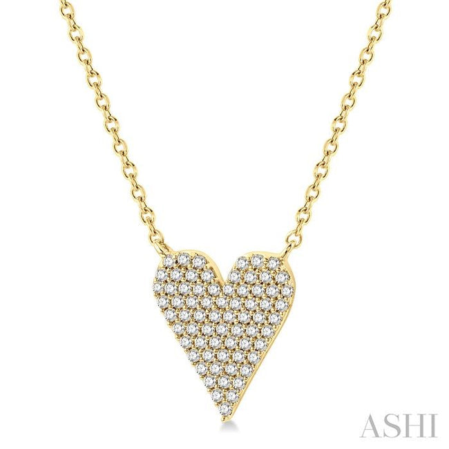 Exquisite 1/4ct Heart Charm Diamond Fashion Pendant in 10K Yellow Gold