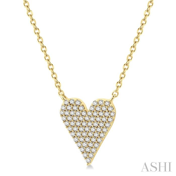 Exquisite 1/4ct Heart Charm Diamond Fashion Pendant in 10K Yellow Gold