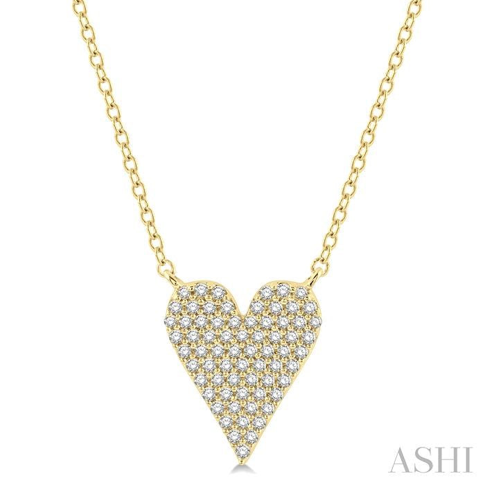 Exquisite 1/4ct Heart Charm Diamond Fashion Pendant in 10K Yellow Gold
