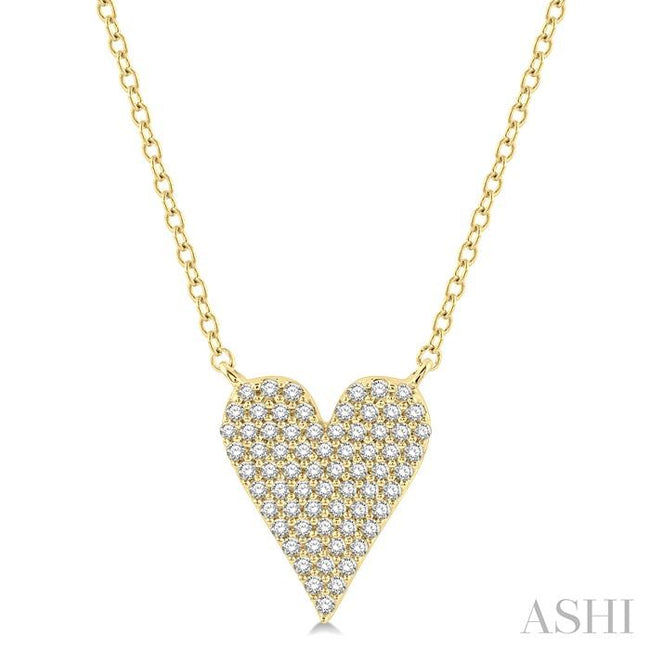 Exquisite 1/4ct Heart Charm Diamond Fashion Pendant in 10K Yellow Gold