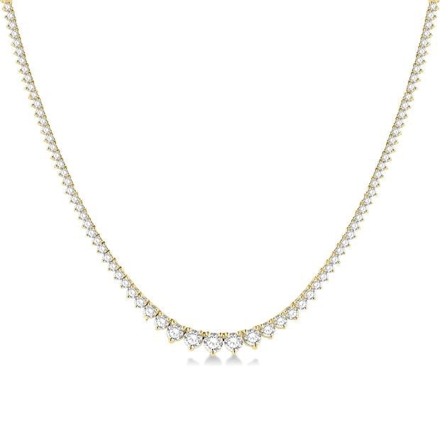 5 ctw Riviera Round Cut Diamond Necklace in 14K Yellow Gold