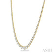 Bold & Elegant 10ct Riviera Round Diamond Tennis Necklace in 14K Yellow Gold
