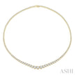 Bold & Elegant 10ct Riviera Round Diamond Tennis Necklace in 14K Yellow Gold