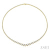 Bold & Elegant 10ct Riviera Round Diamond Tennis Necklace in 14K Yellow Gold