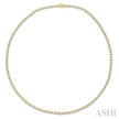 10 ctw Round Cut Diamond Tennis Necklace in 14K Yellow Gold