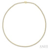 10 ctw Round Cut Diamond Tennis Necklace in 14K Yellow Gold