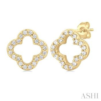 Yellow Gold Clover Diamond Earrings