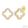 Yellow Gold Clover Diamond Earrings