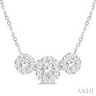 Three Stone Diamond Necklace 1 Carat