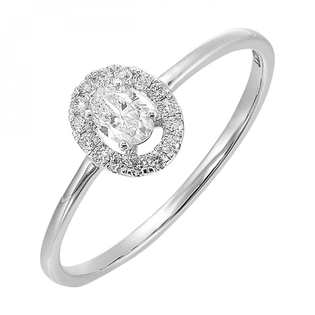 Adorable Oval Shape Diamond Promise Ring in 14K Gold | Gemmas Jewelers