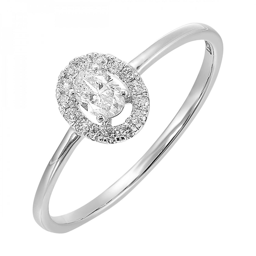 Adorable Oval Shape Diamond Promise Ring in 14K Gold | Gemmas Jewelers