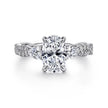 Fantastic Twisted Oval Three Stone Diamond Engagement Ring in 14K Gold | Gemma's Jewelers