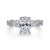 Fantastic Twisted Oval Three Stone Diamond Engagement Ring in 14K Gold | Gemma's Jewelers