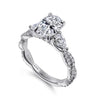 Fantastic Twisted Oval Three Stone Diamond Engagement Ring in 14K Gold | Gemma's Jewelers