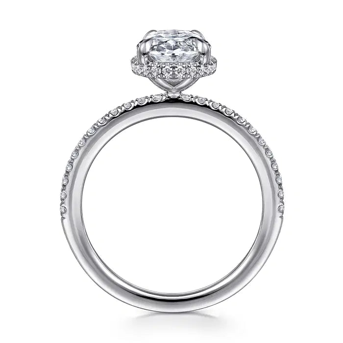Hidden Halo Diamond Engagement Ring