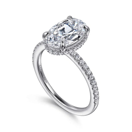 Hidden Halo Diamond Engagement Ring