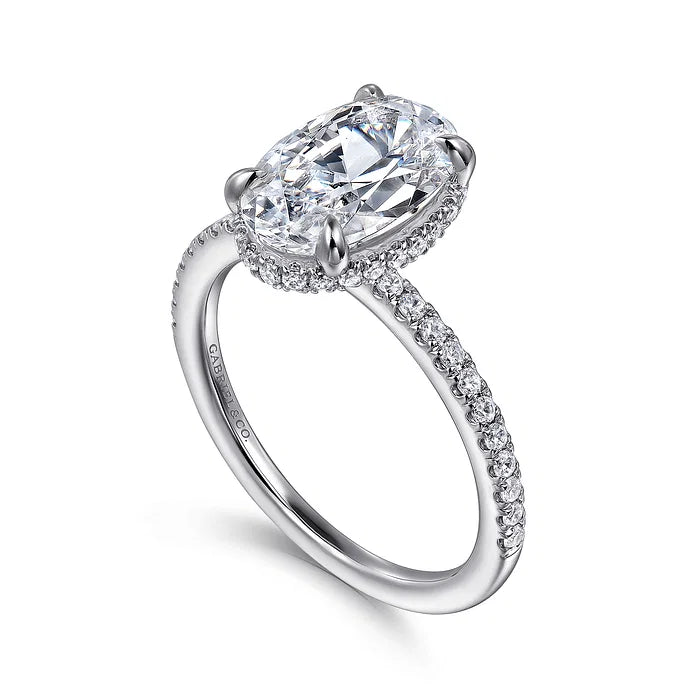 Hidden Halo Diamond Engagement Ring