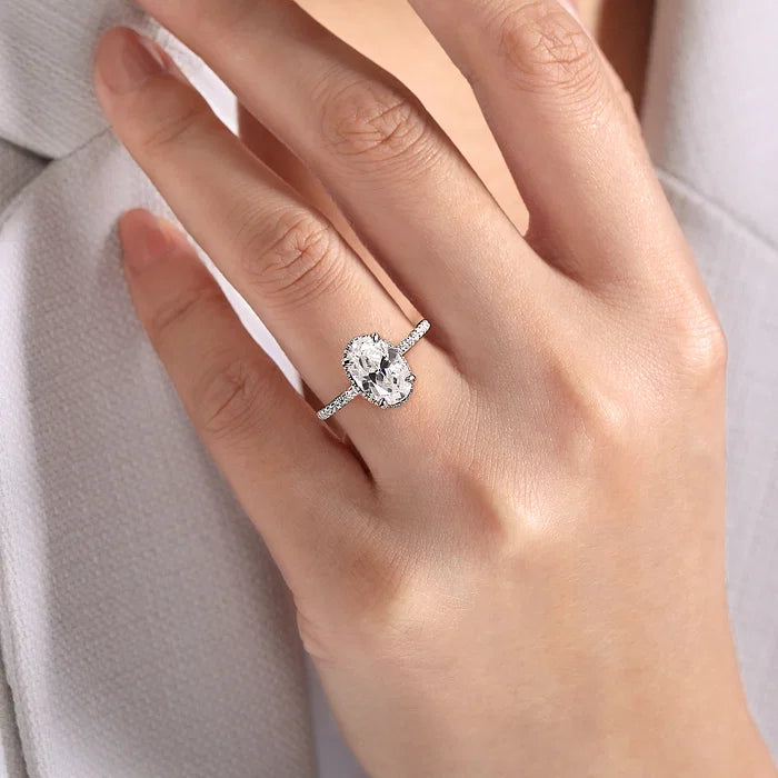 Hidden Halo Diamond Engagement Ring