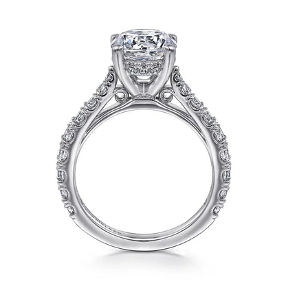14K White Gold Round Diamond Engagement Ring