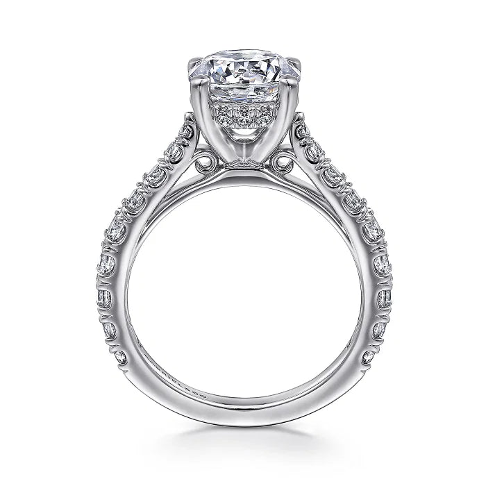 Elegant Hidden Halo Round Diamond Engagement Ring in 14K Gold | Gemma's Jewelers