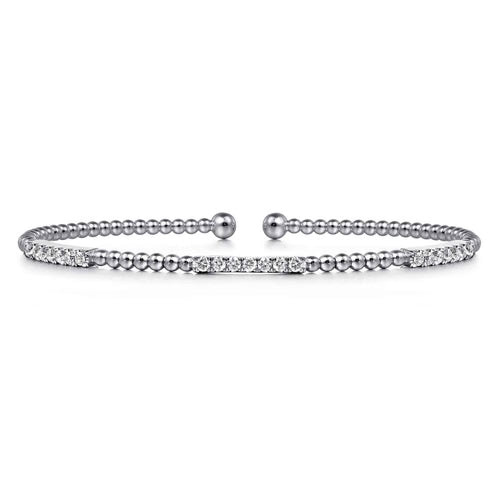 Gabriel & Co. Bujukan Diamond Stations Bangle Bracelet in 14K White Gold